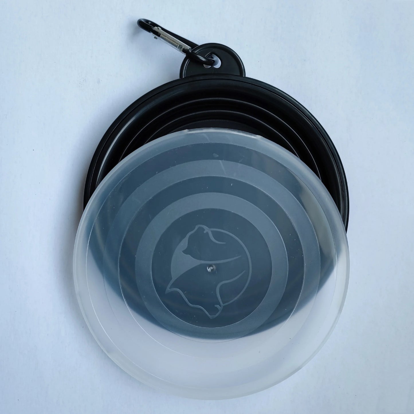 Pet Collapsible Black Frame Bowl Keychain Portable Travel Food Water Dish Dog Cat BPA Free Silicone Lightweight Pet Feeding Bowl