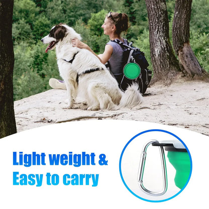 Pet Collapsible Black Frame Bowl Keychain Portable Travel Food Water Dish Dog Cat BPA Free Silicone Lightweight Pet Feeding Bowl